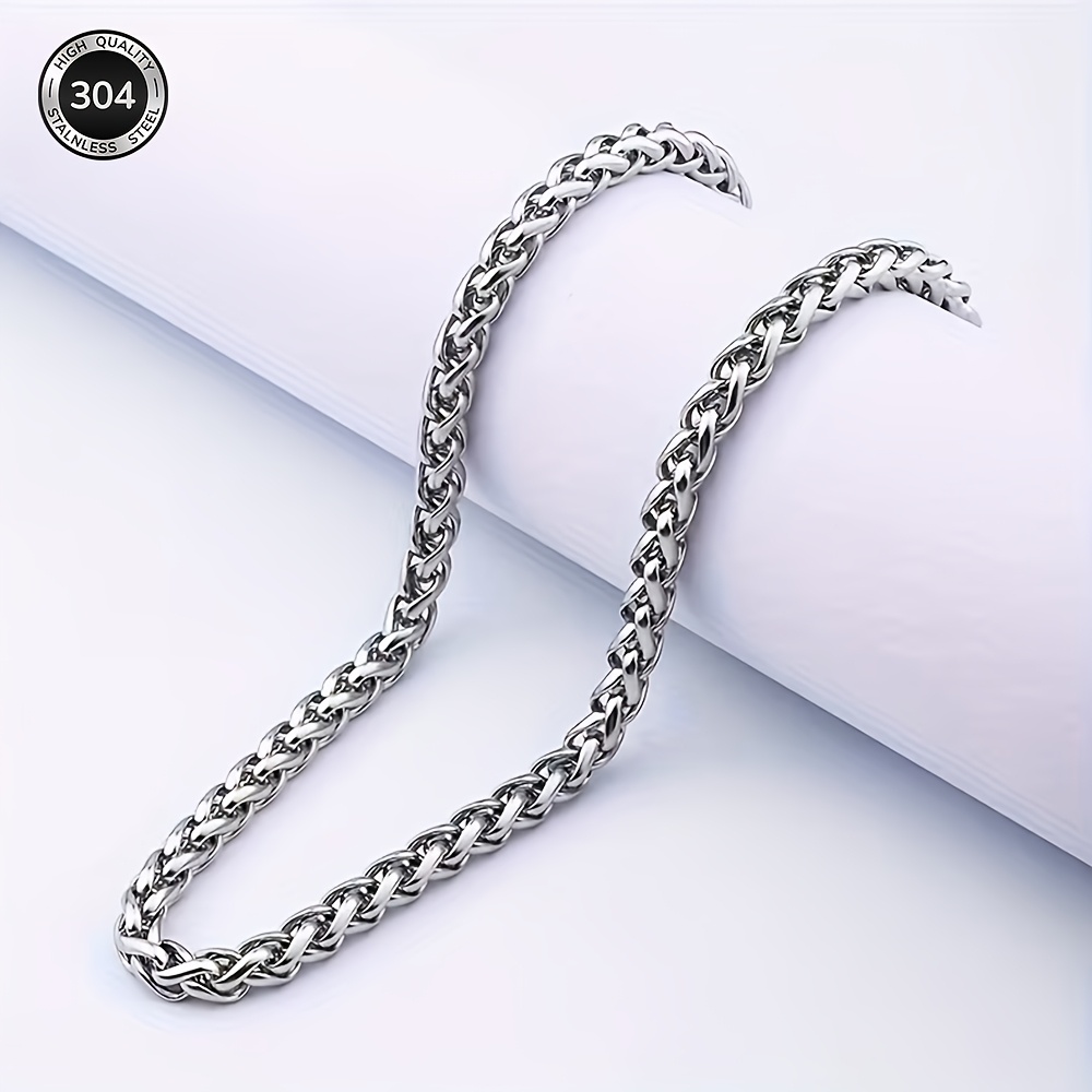 Men's Flower Basket Chain Necklace, 304 Stainless Steel
